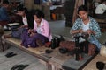 Women work in a factory of lacquerware Royalty Free Stock Photo