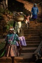 Women workers carrying stone Royalty Free Stock Photo