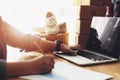 Women working laptop computer at home selling online start up Royalty Free Stock Photo