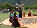 Women working outdoor - Tsum Valley - Nepal