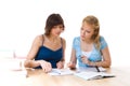 Women working at table