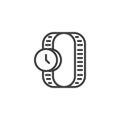 Women wrist watch line icon