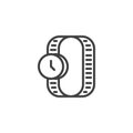 Women wrist watch line icon Royalty Free Stock Photo