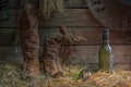 Women& x27;s Boots with Old Bottle Whiskey or old bottle wine and Eq