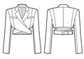 Women's crop jacket fashion illustration, buckle fastened on the back Royalty Free Stock Photo