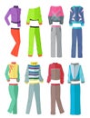 Women's tracksuits in flat design Royalty Free Stock Photo