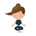 Women Yoga Health Exercise Cartoon Vector