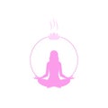 Women Yoga with lotus icon isolated on white background Royalty Free Stock Photo