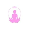 Women Yoga with lotus icon isolated on white background Royalty Free Stock Photo