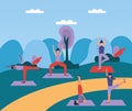 yoga outdoor flat design image