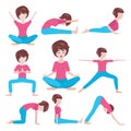 Women yoga poses set