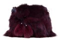 Womens bag with fur on white Royalty Free Stock Photo