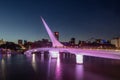 Womens Bridge in Puerto Madero at night - Buenos Aires, Argentina Royalty Free Stock Photo