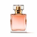 Womens classic perfume bottle isolated on white background, elegant fragrance and luxury floral scent, generative ai