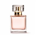 Womens classic perfume bottle isolated on white background, elegant fragrance and luxury floral scent, generative ai
