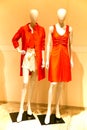 Womens clothing on display