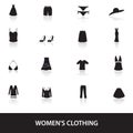 Womens clothing icons eps10