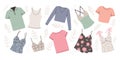 Womens clothing includes tops, t-shirts and tank tops