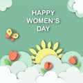 Happy Women's day, 8 march or Mother's day border frame, promo card Royalty Free Stock Photo