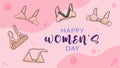 International womenÃ¢â¬â¢s day. 8th march. The concept of the women`s empowerment movement.