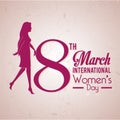 Womens day card design, vector illustration. Royalty Free Stock Photo