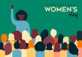 Womens Day card of diverse women group