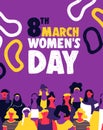 Womens Day diverse woman team for equal rights