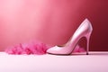 Womens Day elegance High heeled shoe backdrop with empty copy space