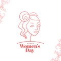 Womens day elegent wishes card in line style Royalty Free Stock Photo