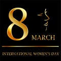 Womens day graphic in gold Royalty Free Stock Photo