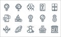 Womens day line icons. linear set. quality vector line set such as shop, eight, woman, vote, bracelet, mobile, woman, book, mirror