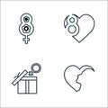 womens day line icons. linear set. quality vector line set such as women, gift box, womens day