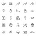 Womens day line icons set