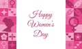 Womens day neo geometric abstract background. 8 march modern poster. Vector