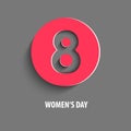 Womens day poster with abstract cut out eight in circle Royalty Free Stock Photo