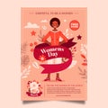 Womens day poster in flat design Royalty Free Stock Photo