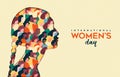 Womens Day 8th march indian woman head card