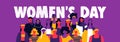 Womens Day web banner of diverse woman team