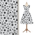 Womens dress fabric pattern with stars
