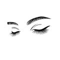 Womens eyes with long eyelashes Royalty Free Stock Photo