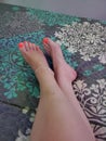 Womens feet pretty toe nails