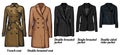 Womens jackets types set