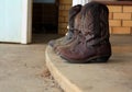 Womens leather cowboy boots Royalty Free Stock Photo