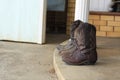 Womens leather cowboy boots Royalty Free Stock Photo