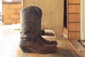 Womens leather cowboy boots Royalty Free Stock Photo