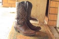 Womens leather cowboy boots Royalty Free Stock Photo