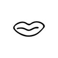 Womens lips icon in the style of doodle