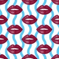 Womens Lips Seamless Pattern Vector Illustration Royalty Free Stock Photo