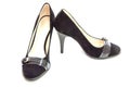 Womens medium heeled court shoes on white. Royalty Free Stock Photo