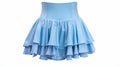 Womens Micro Mini Skirt - Blue Ruffled Wetcore Style Cosplay Dress